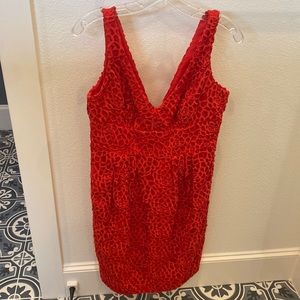 Carmen Marc Valvo red cocktail dress